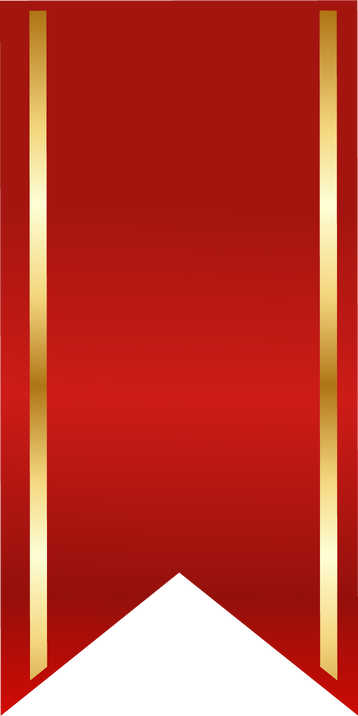 Red ribbon with line gold