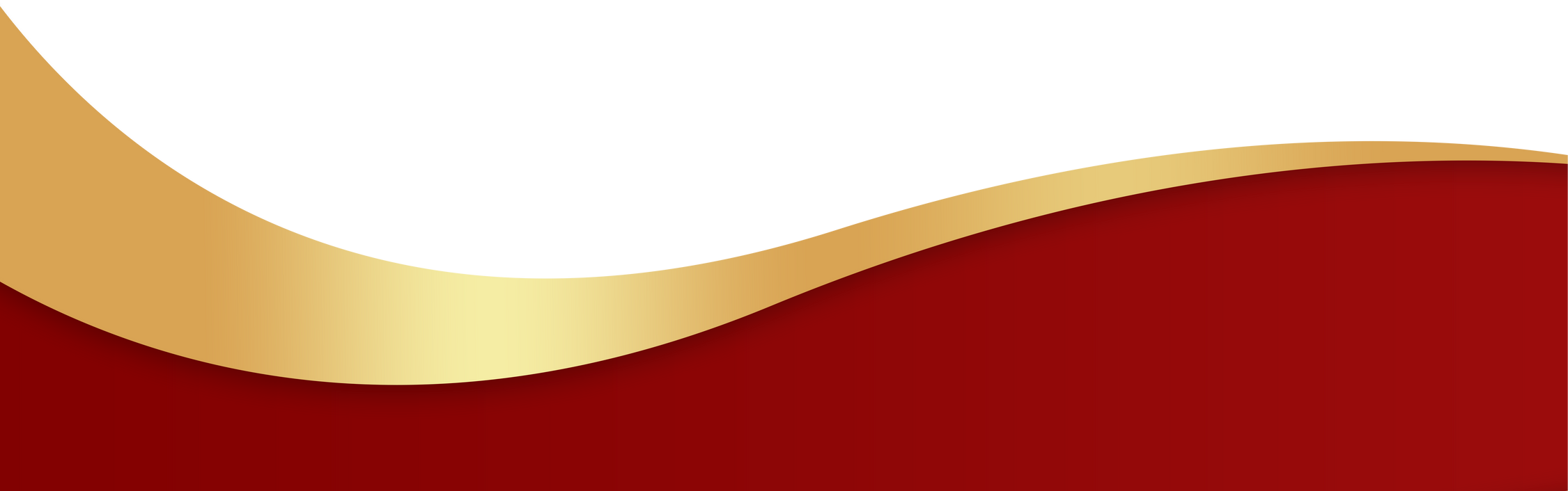 Red and Gold Wavy Banner. Curved header and footer. Wave Banner.